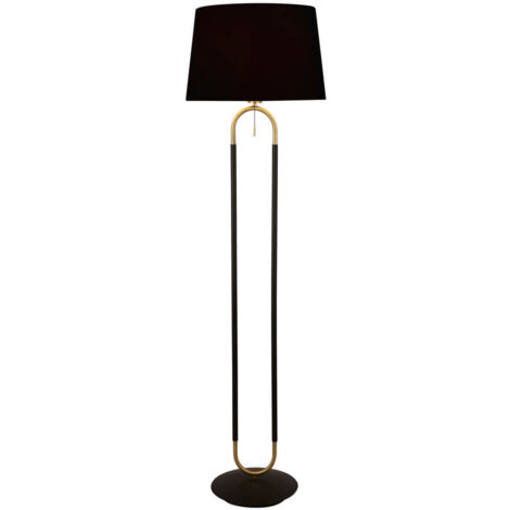 Lampadaire, 1 lumiere, metal alu, matt noir (1/3)
