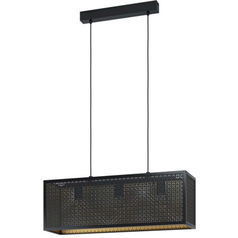 Lumière suspendue Sallicano Noir, Or L: 73 B: 20 H: 110cm Dimmable (1/3)
