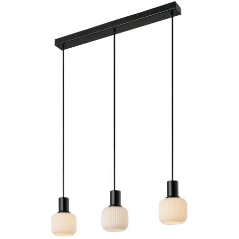 Suspension MILFORD Mini 3-Rail Verrerie Noir, H.14.4 - IP20 - E14 /Nordlux Intérieur (1/5)