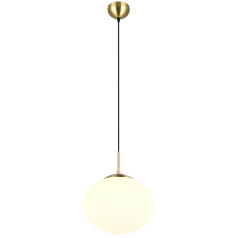 Lampe à suspension ovale Fomento Ø 30cm - laiton avec verre blanc - 363100108 (1/3)