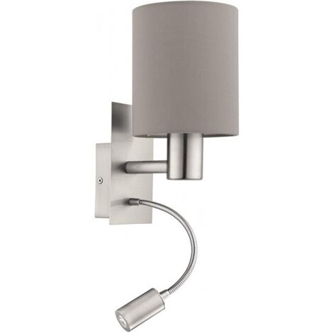 Applique 38 cm Eglo Taupe et nickel mat 1xE27/40W+LED/3,5W - Taupe et nickel mat (1/5)