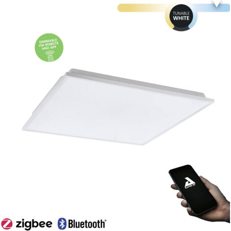 Plafonnier Herrora-Z Blanc L: 45 B: 45 H: 4cm Dimmable 2700-6500K avec fonction Connect-Z (1/5)