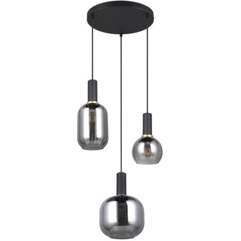 Lampe suspendue pour salle à manger Diva 3 lumières - verre fumé - 319830332