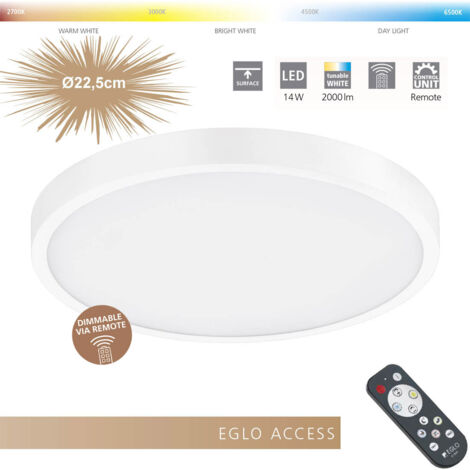 LED luminaire accès fueva-A en blanc Ø22,5cm H: 3cm (1/5)