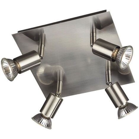 Spot de plafond Carrea 4 lumières en acier inoxydable - 5503417PN (1/3)