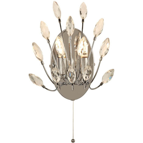 Searchlight Peacock Applique murale à 2 lumières, cristal (1/3)