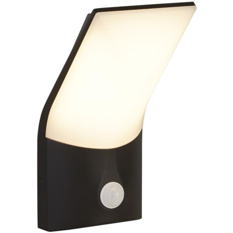 Applique murale d'extérieur lampe de terrasse LED détecteur de mouvement noir opale aluminium