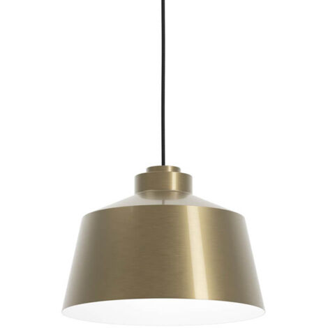 Lampe suspendue Southey Steel Cream Gold Brossed, blanc E27 1x40W H: 110 cm Ø35 cm Dimmable (1/3)