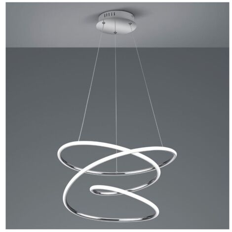 Led Lustre Gradateur 4000k Design Moderne Vortex Chrome Bologna Trio Lighting (1/5)