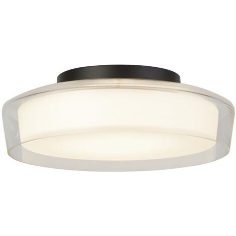 Searchlight Puck Plafonnier de salle de bain 1 lumière, noir mat 3000K IP44