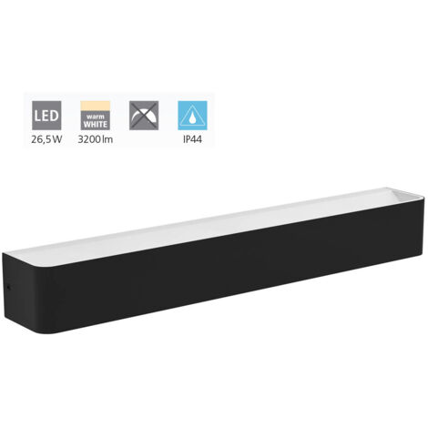 Lampe de salle de bain en miroir Sania 5 noir, blanc Satin L: 629 H: 8cm IP44 3000K (1/4)
