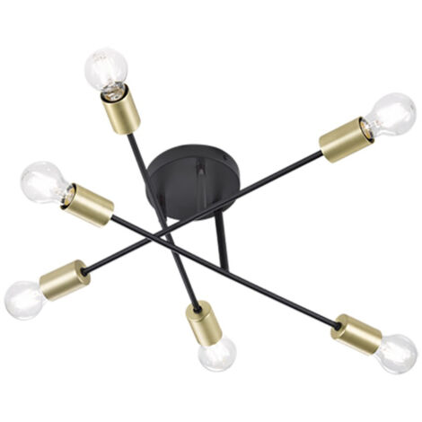 Plafonnier design, Plafonnier design Cross Noir en Metal, TRIO (1/4)
