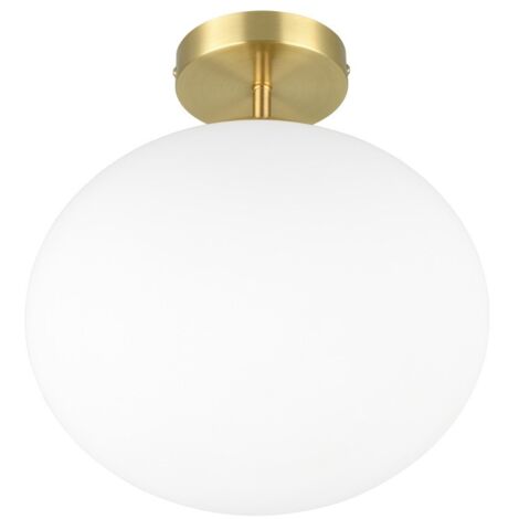Plafonnier design, Lampe de plafond verre et métal Fomento Doré en Verre, TRIO (1/5)