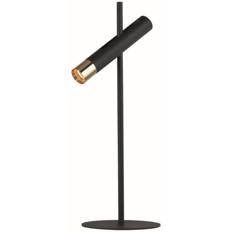 Cylinder Lampe de table, noir et or (1/2)