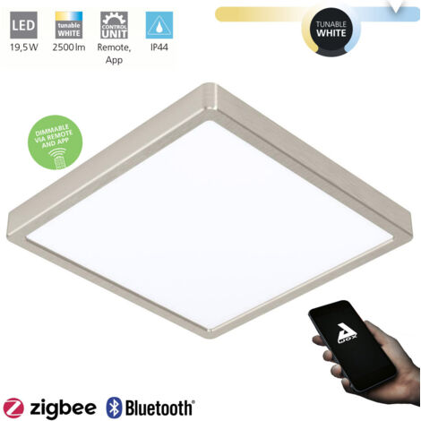 Luminaire encastré FUEVA-Z Nickel-Matt L: 28.5 B: 28.5 H: 2.8cm Dimmable IP44 2700-6500K avec fonction Connect-Z (1/5)