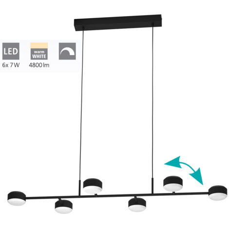 Lampe suspendue clavellina plastique blanc LED 6x7w 3000K L: 120 cm b: 40 cm H: 110 cm Dimmable (1/4)
