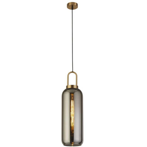 Searchlight Pipette Suspension 1 Lumière, Laiton, Verre Fumé (1/3)