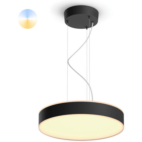 Philips Hue White Ambiance, Suspension Enrave Noire, compatible Bluetooth, fonctionne avec Alexa, Google Assistant et Apple Homekit