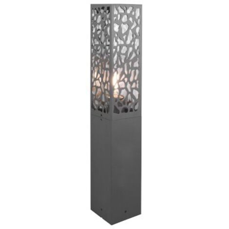 Borne extérieure culot E27 – Acier inoxydable anthracite – Hauteur 60 cm – Indice de protection IP44 – Éclairage moderne pour jardins et allées – Trio