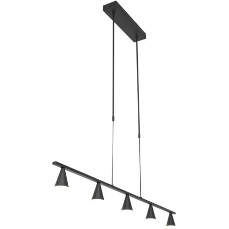 Sienna Vortex Plafonnier suspendu Straight Bar noir mat (1/5)