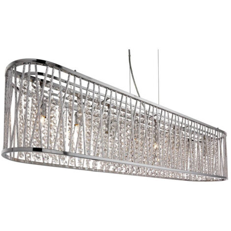 Searchlight Elise - Barre de suspension à 8 ampoules au fini chrome avec cristaux, G9 (1/3)