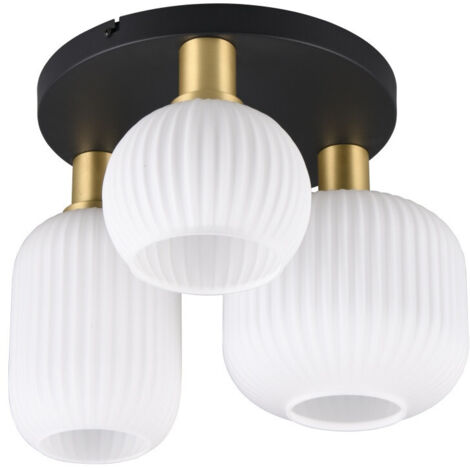 Plafonnier design, Plafonnier trois lampes 39 cm Diva Blanc en Verre, TRIO (1/5)