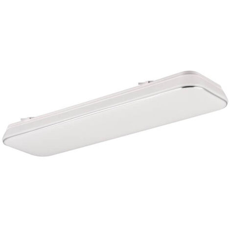 REALITY LEUCHTEN PLAFONNIER LED BLANCA R64141301, PLASTIQUE BLANC MAT/CHROME, LED 28 WATT INCLUSE, VARIATEUR D'INTENSITÉ (1/3)