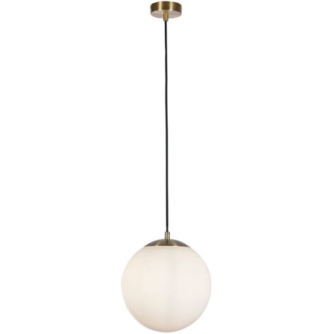 Searchlight Atom II Suspension Atom 30cm Laiton Satiné, Verre Opale (1/3)