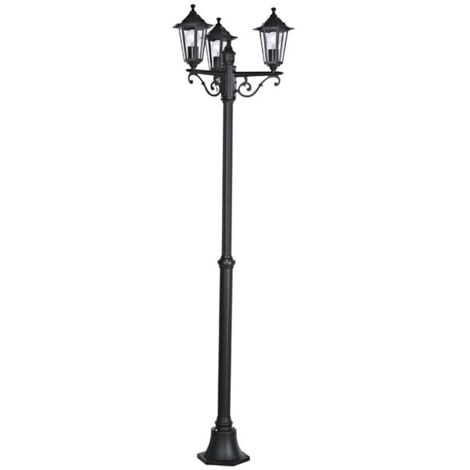 Lampadaire Exterieur Laterna triple - Noir|Transparent