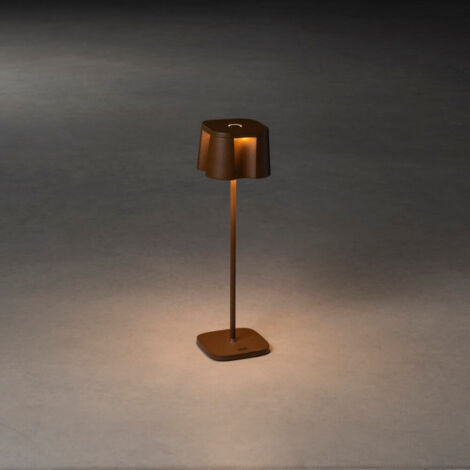 Konstsmide Nice Belle Lampe de Table Effet Extérieur USB 2700K, 3000K Dimmable Carrée Rouille, IP54 (1/3)
