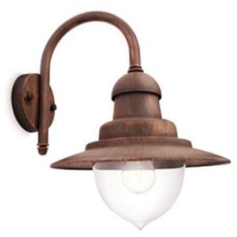 Philips – Applique extérieure en aluminium bronze IP44 – Culot E27 – Hauteur 42,8 cm – Longueur 30 cm – Largeur 38,1 cm – Pour environnements humides - 0165206pn (1/3)