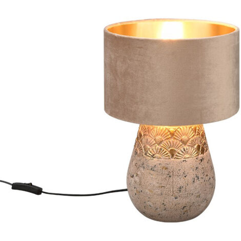 Lampe de table orientale Kiran velours taupe - R51231061 (1/4)