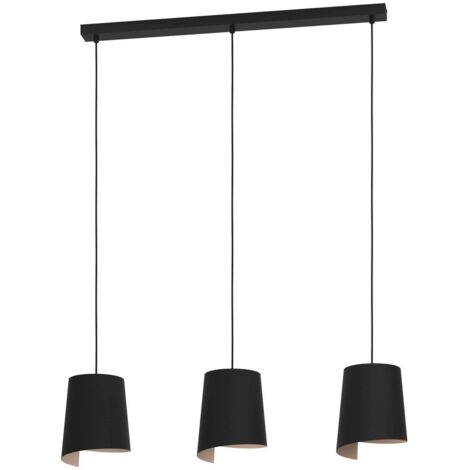 Lampe suspendue en bolivie noire, couleur de sable E27 3x40w l: 88 cm B: 18 cm H: 110 cm Dimmable (1/3)