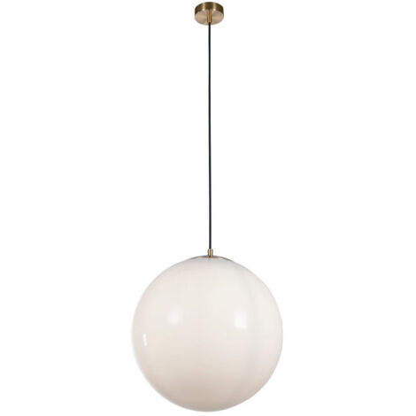 Searchlight Atom II Suspension Atom 40cm Laiton Satiné, Verre Opale (1/4)