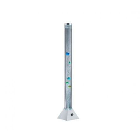 Lampadaire à LED 3,6W – Diffuseur acrylique avec poissons colorés – Température de couleur 2700K – Hauteur 130 cm – Finition titane – Reality Leuchten