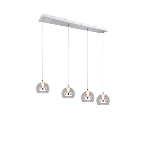 Suspension LED réglable couleur chrome avec interrupteur variateur L 97 cm (1/5)