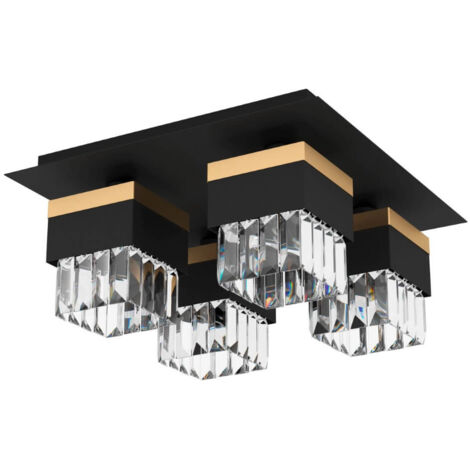 Plafond barrancas cristal clair e14 4x40w l: 38 cm b: 38 cm h: 18 cm dimmable (1/3)