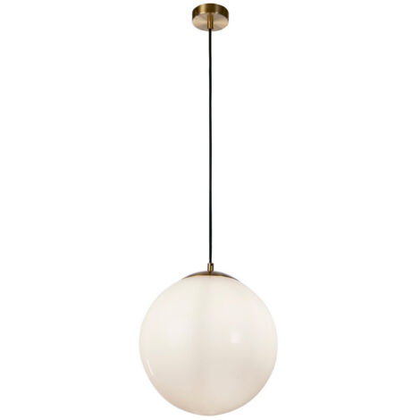 Searchlight Atom II Suspension Atom 24 cm Laiton Satiné, Verre Opale (1/3)