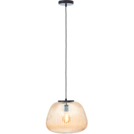 Brilliant Lamp Kaizen suspension 35cm ambre-ambre/noir plastique mat marron 1x A60, E27, 40 W (1/5)