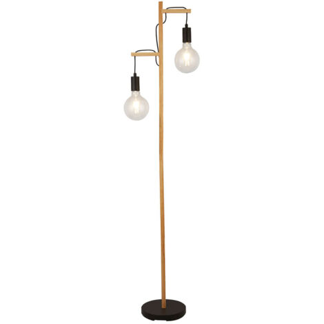 Lampadaire Woody 2x10W E27 Noir (1/3)
