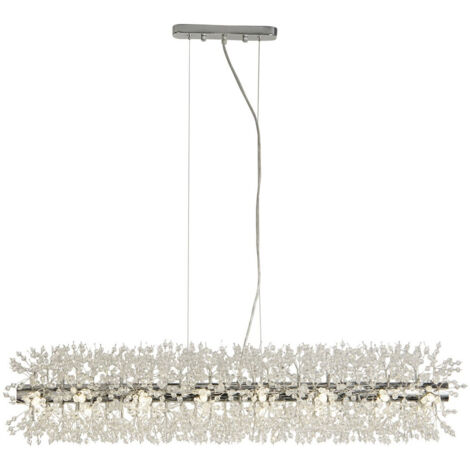 Searchlight Sunburst Lampe suspendue à 16 barres chromées, perles de verre (1/5)