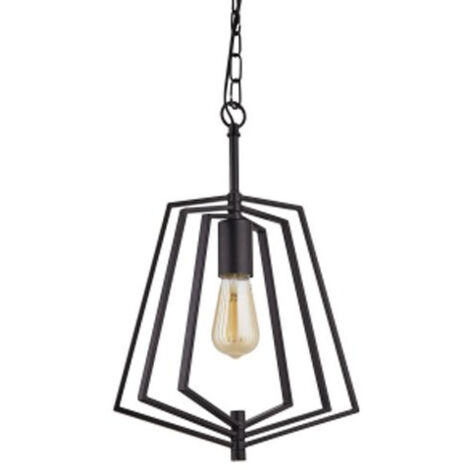 Searchlight SLINKY - Pendentif de plafond cage noir mat ajustable à 1 lumière en métal (1/3)