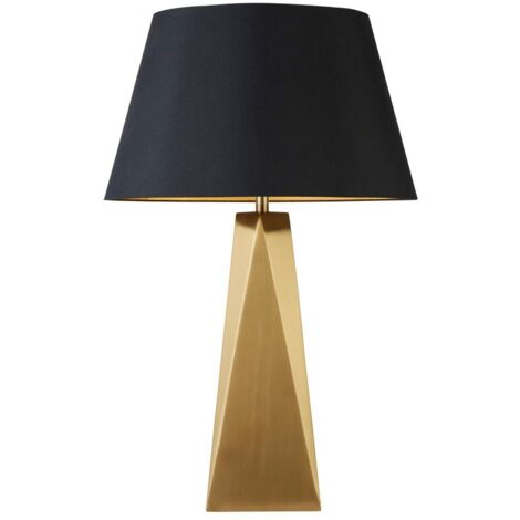 Lampe de table 1 flamme Maldon, or, abat-jour noir avec intérieur or (1/3)