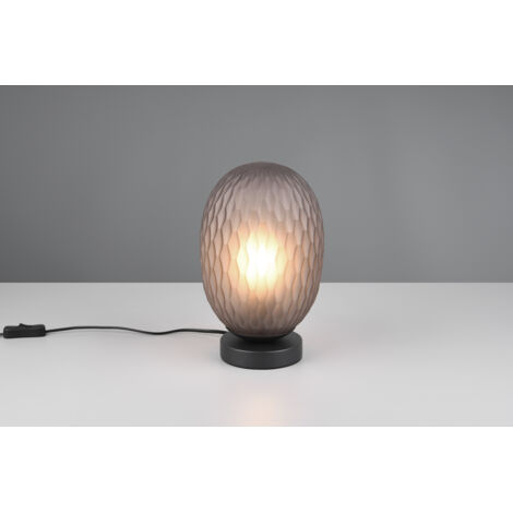 Lampe de table Facette avec verre fumé nervuré - 564200154 (1/2)