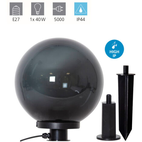 Lampe globe avec piquet Monterollo Smoke Ø 30 cm - 900202 (1/5)