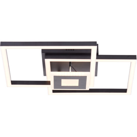 BRE-Light Plafonnier LED Bray 40x40cm noir Métal, plastique LED 22 W intégrée (flux lumineux : 2900lm, couleur de la lumière : 3000K) (1/5)