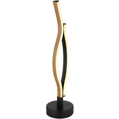 Lampe de table Geronimo noir avec du bois - 67206TW (1/5)