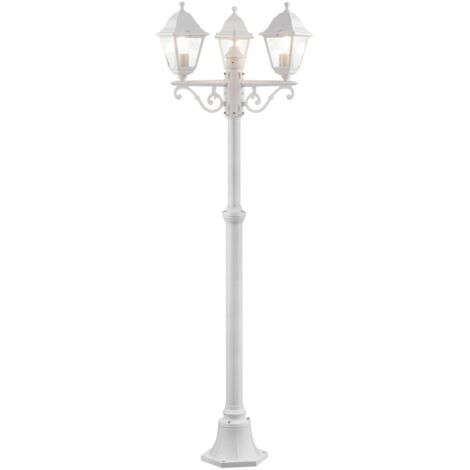 BRILLIANT lampadaire d'extérieur Nissie 3-flammes blanc  3x A60, E27, 60W, adapté aux lampes normales (non incluses)