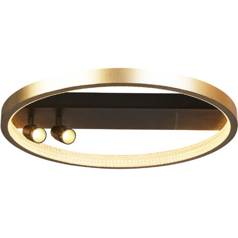 Plafonnier design lampe de couloir LED noir or lampe de cuisine structurée (1/4)