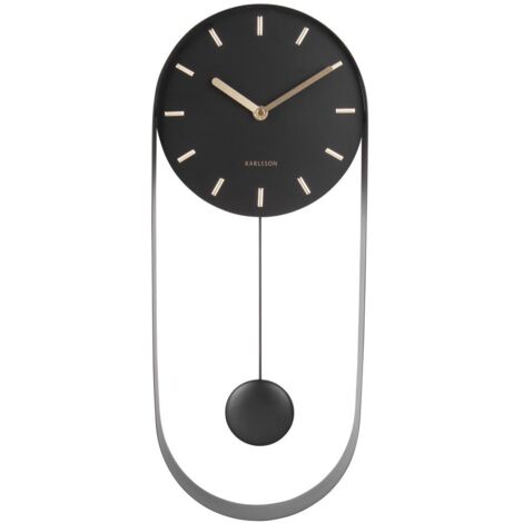 Karlsson Pendulum Design Charm Horloge Noir 50 cm